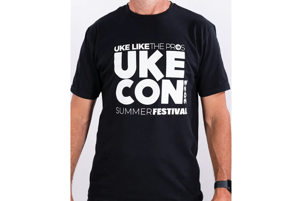 Money Back Guarantee Uke Like The Pros UKECON Festival T-Shirt - Terry Carter Music Store