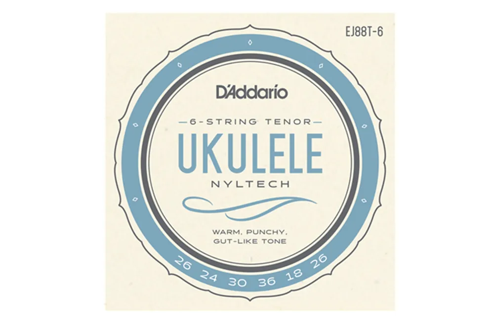 Hot Picks D'Addario EJ88T-6 Nyltech 6-String Tenor Ukulele Strings (gCceAa Tunin - Terry Carter Music Store