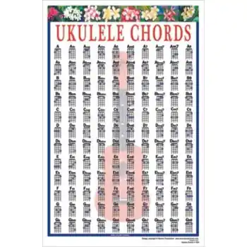 1058 Ukulele Chords Poster 22.5 x 34 : Walrus Products Last Chance