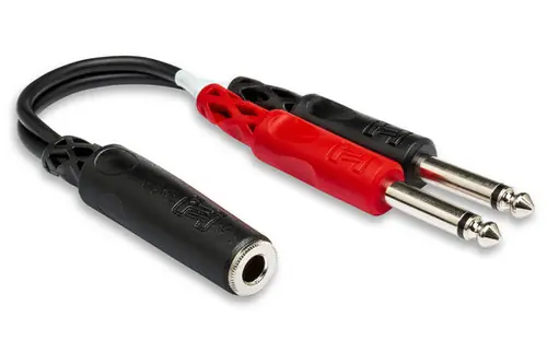 1/4 in TRSF to Dual 1/4 in TS Stereo Breakout : Hosa Affordable