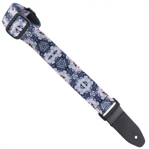 HUKE-KL4 1.5" WIDE UKULELE KID STRAP KALEIDOSCOPE GRAY AND WHITE : Heller Viral