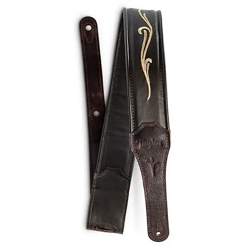 4124-25 Spring Vine Leather Guitar Strap Chocolate Brown 2.5 in. : Taylor Place Order