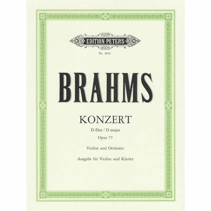 Brahms — Concerto in D Major, Op. 77 for Violin and Piano Hot Deal