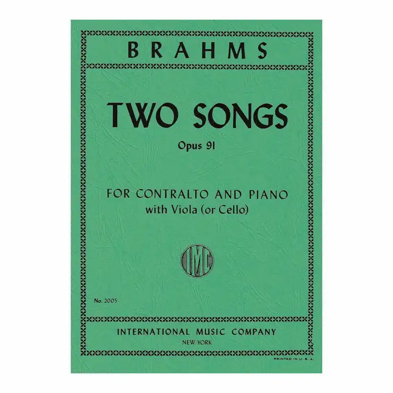 Hot Deal Brahms — Two Songs, Op. 91 for Contralto, Viola and Piano