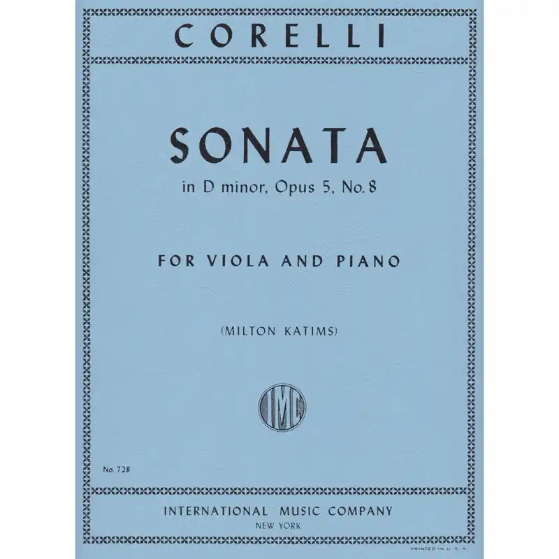 Corelli — Sonata in D Minor, Op. 5, No. 8 for Viola and Piano Top Rated
