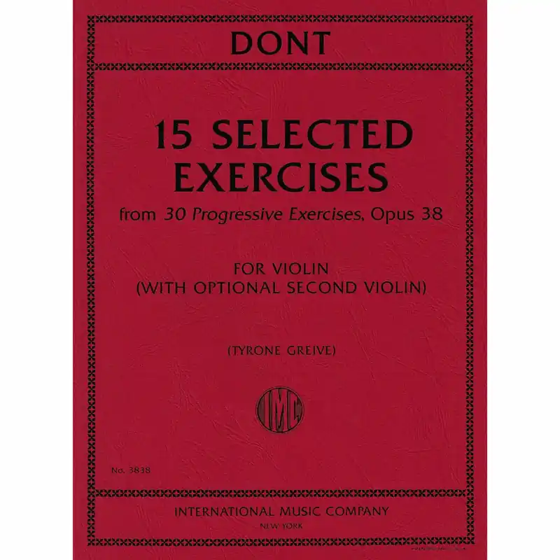 Special Offer Dont — 15 Selected Exercises, from 30 Progressive Exercises, Op. 38 for Violin