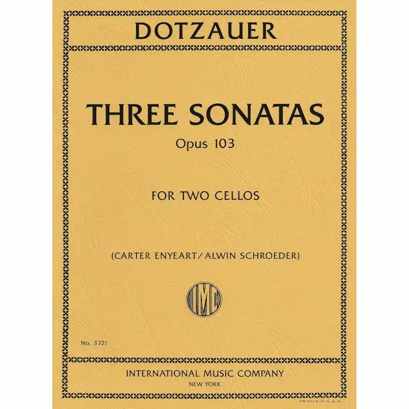 Original Dotzauer — Three Sonatas, Op. 103 for Two Cellos
