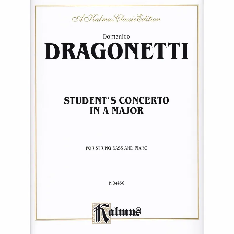 Dragonetti — Student’s Concerto in A Major for Bass and Piano Free Shipping
