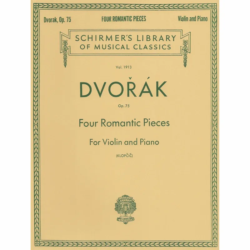 Dvorak — Four Romantic Pieces, Op. 75 for Violin and Piano Buy Today