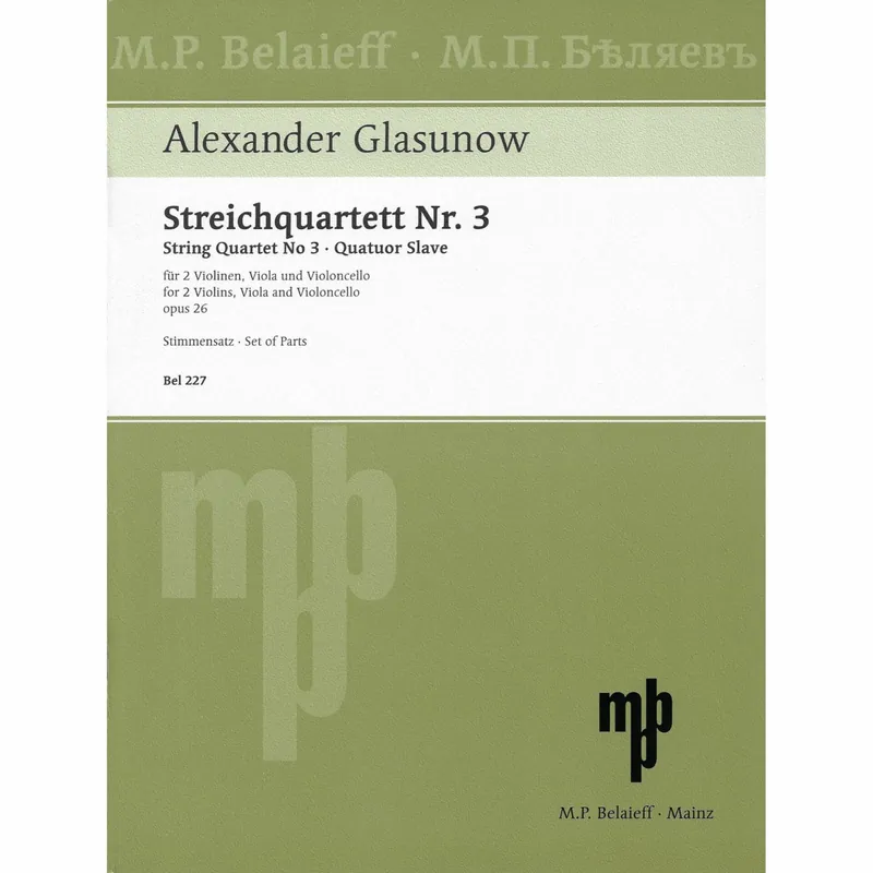 Markdown Glazunov — String Quartet No. 3, Op. 26 “Quartet Slave”
