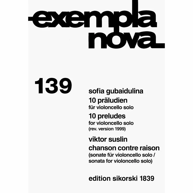 Fast Shipping Gubaidulina — 10 Preludes for Solo Cello