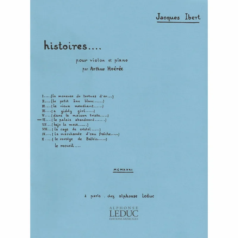 Time-Limited Ibert — La palais abandonne, from Histoires for Violin and Piano
