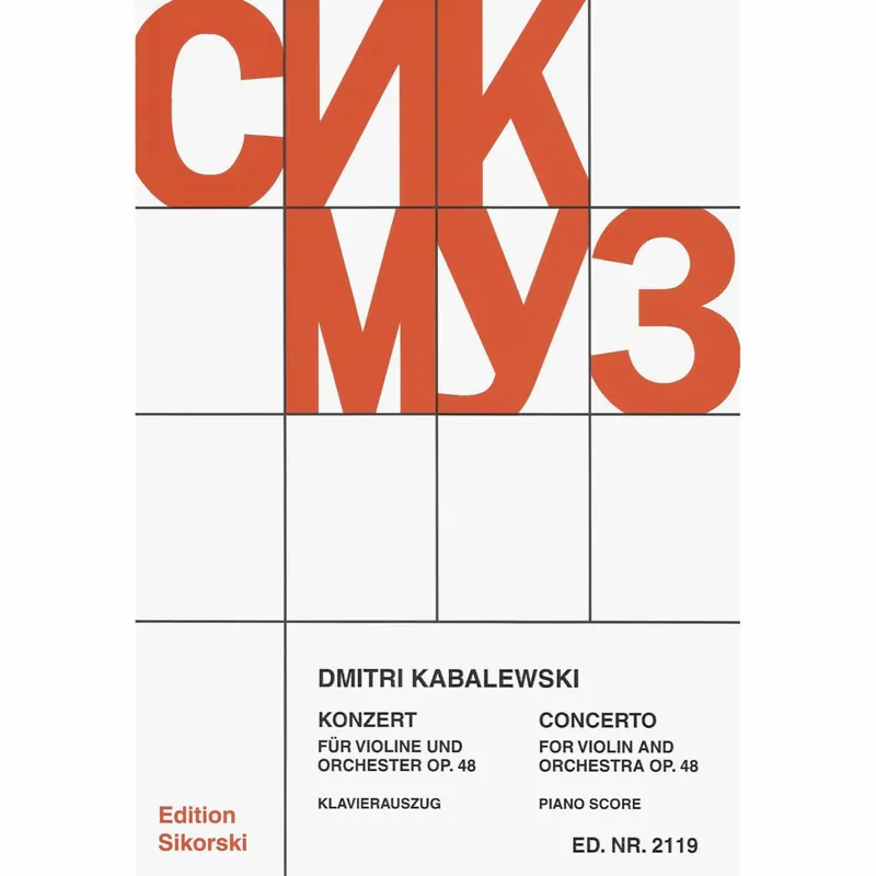 Kabalevsky — Concerto, Op. 48 for Violin and Piano Final Sale