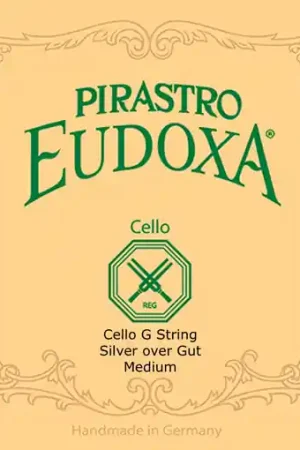 Worldwide Shipping Pirastro EUDOXA cello G string, silver on gut