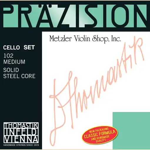 Prazision (Precision) chrome-wound cello string set, medium, by Thomastik-Infeld Fresh Stock