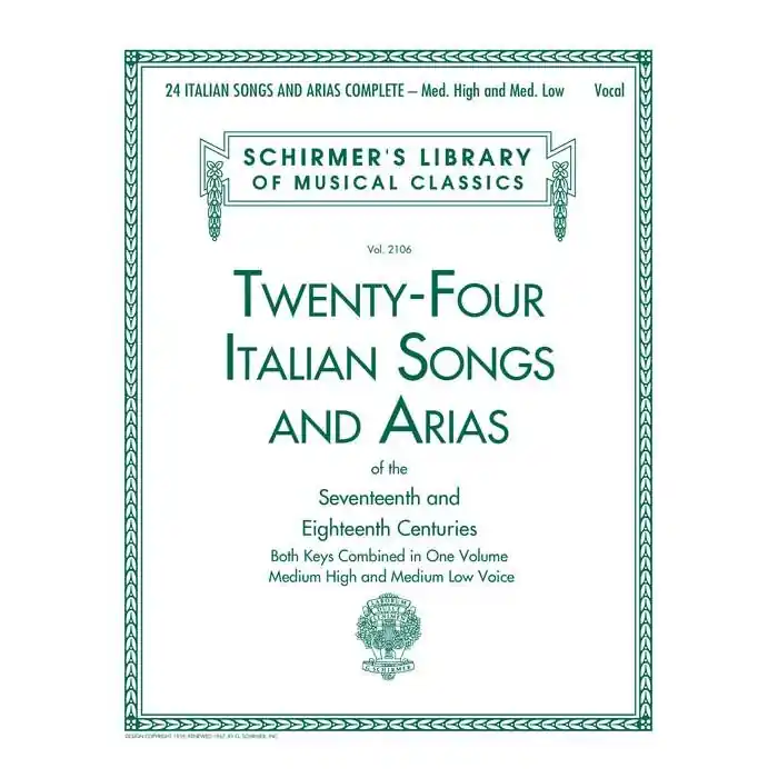 24 Italian Songs and Airas for Medium High & Medium Low Voice Best Price
