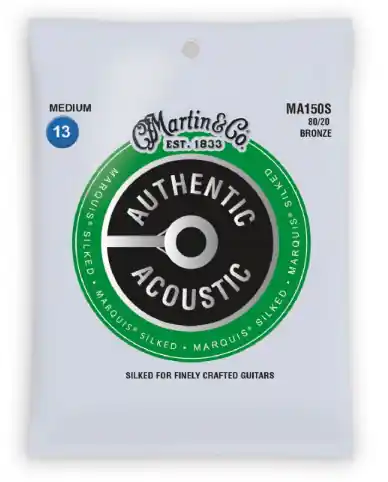 Martin MA150S Authentic Acoustic Marquis Silked 80/20 Bronze Medium Guitar Strings. 13-56 Brand New