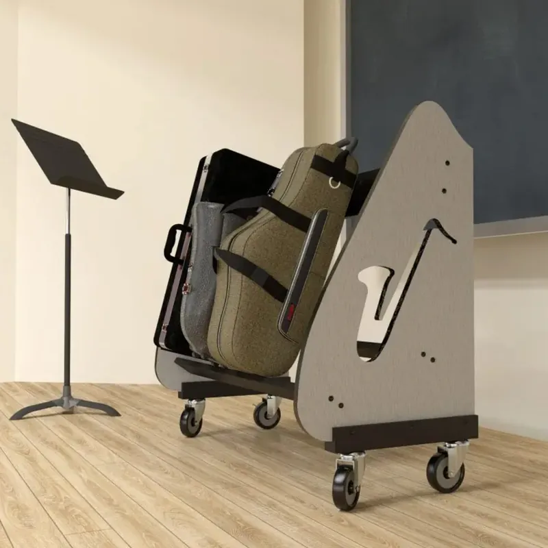 Hot Deal The Band Room™ Mobile Saxophone Case Storage Rack for Music Teachers