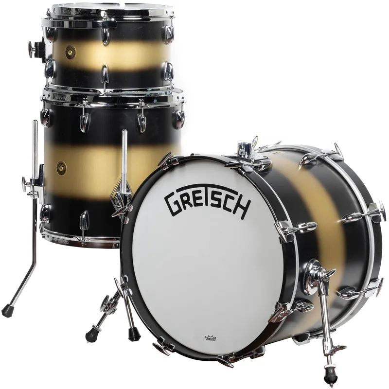 Must Have Gretsch Broadkaster 3-Piece Shell Kit - Satin Gold to Black Duco
