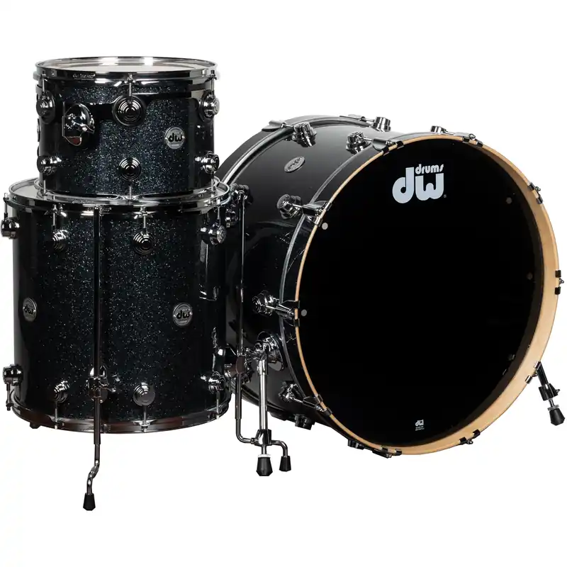 High Quality Drum Workshop Collectors Series 3-Piece Shell Kit - Black Ice