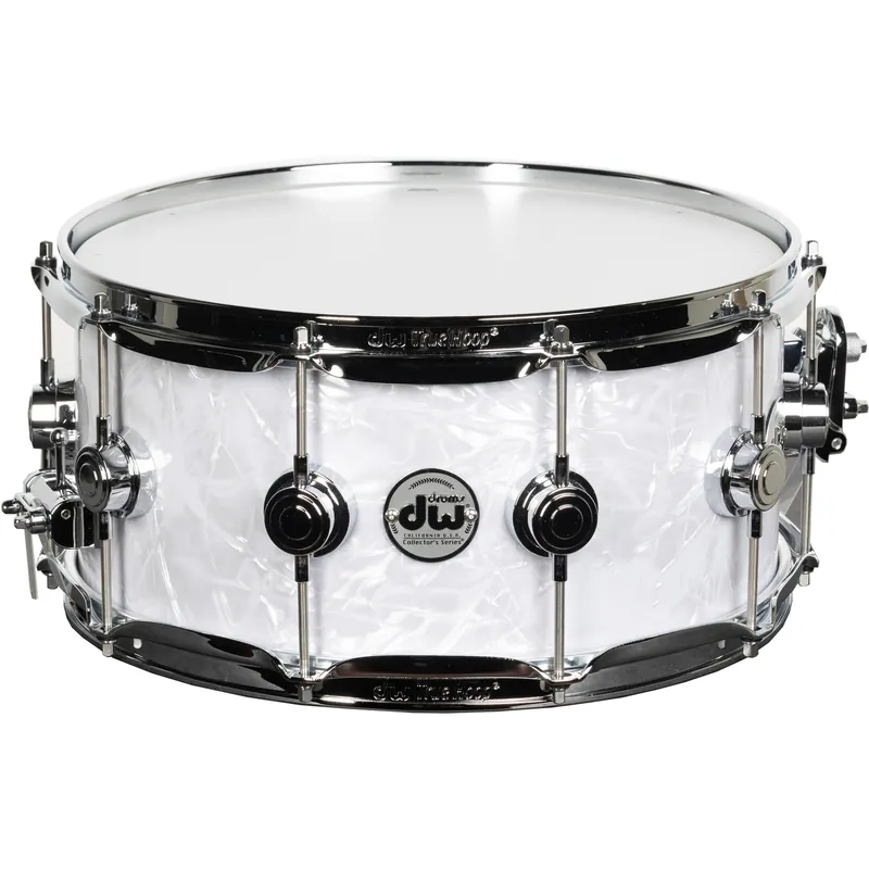 High Quality Drum Workshop Collectors Series 6.5x14 Snare Drum - White Marine