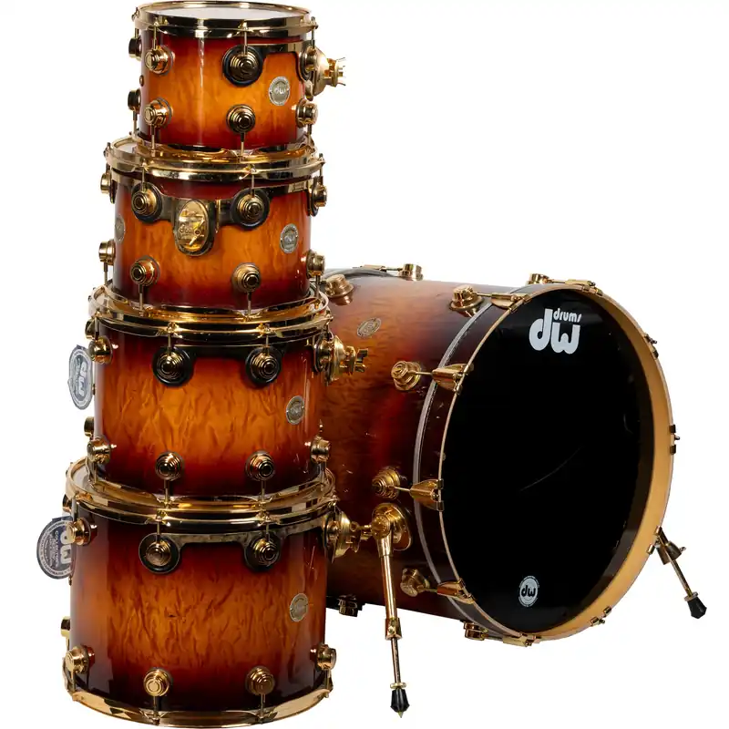 Top Rated Drum Workshop Collectors Series Exotic 5-Piece Shell Kit - Amber Stain