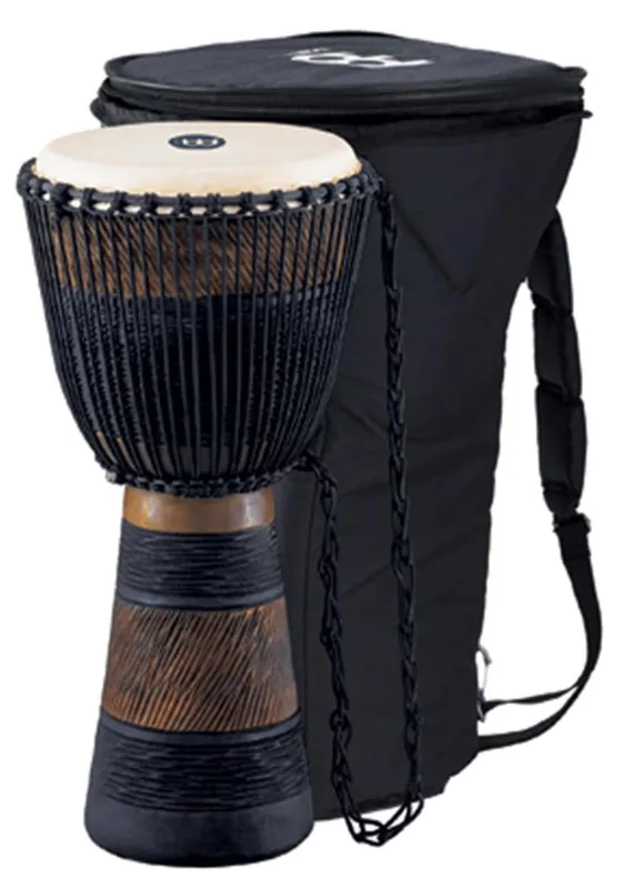 Shop Now Meinl ADJ3 LBAG 12" Large Rope Tuned Wood Djembe with Bag
