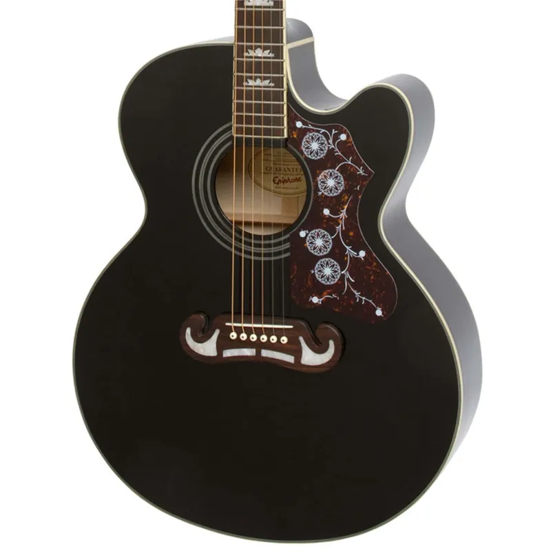 Free Delivery Epiphone EJ-200CE Acoustic/Elec Guitar in Black (EEJ2BKGH)