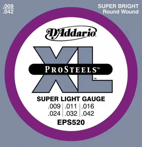 Hot Picks D'Addario EPS520 ProSteels Super Light Electric Guitar Strings