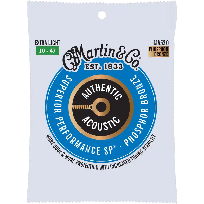 Handmade Martin MA530 Authentic Acoustic SP® Strings, Phosphor Bronze, Extra Li