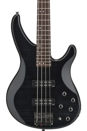 Yamaha TRBX604 4-String Bass - Flamed Maple, Translucent Black Money Back Guarantee