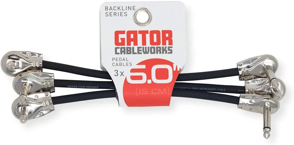 Viral Gator Backline Series 3-Pack - 6” Straight to Right Angle Patch Cables