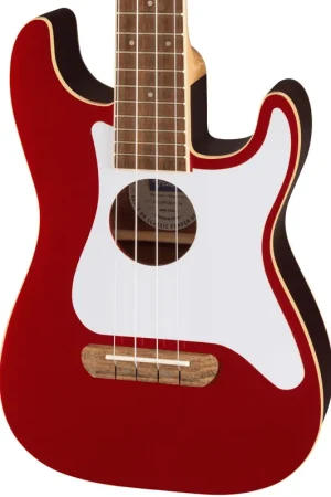 Worldwide Shipping Fender Fullerton Strat Ukulele - Candy Apple Red, Walnut Fingerboard