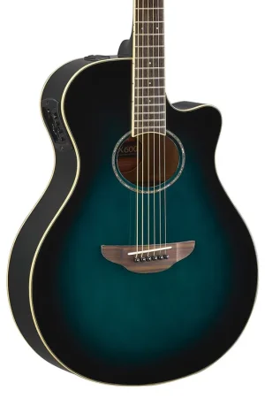 Yamaha APX600BL Thinline Acoustic Electric Guitar in Oriental Blue Bur Same Day Shipping