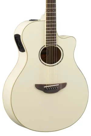 Yamaha APX600BL Thinline Acoustic Electric Guitar in Vintage White Sale