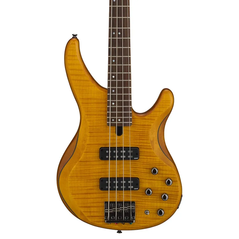 Yamaha TRBX604FMMA 4 String Bass with Flame Maple Top In Matte Amber Hot Deal