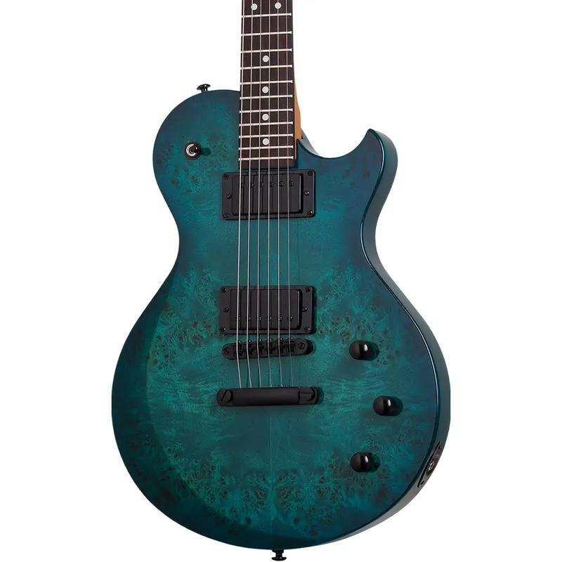 Schecter Solo-II Standard Electric Guitar - Ocean Blue Burst Burl Clearance