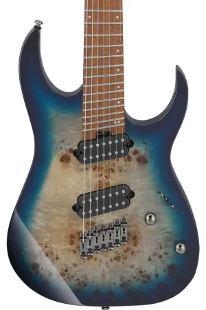 Worldwide Shipping Ibanez RGMS7PB RG Multi Scale 7-String Electric Guitar - Cosmic Blue S