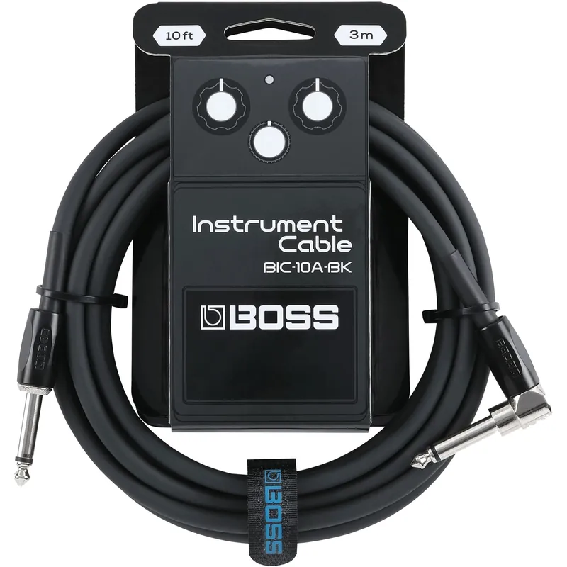 Boss 10ft/3m Instrument Cable Black, Straight/Angled Limited Offer
