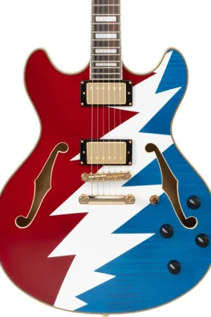 Worldwide Shipping D'Angelico Grateful Dead Premier DC Semi-hollowbody Electric Guitar