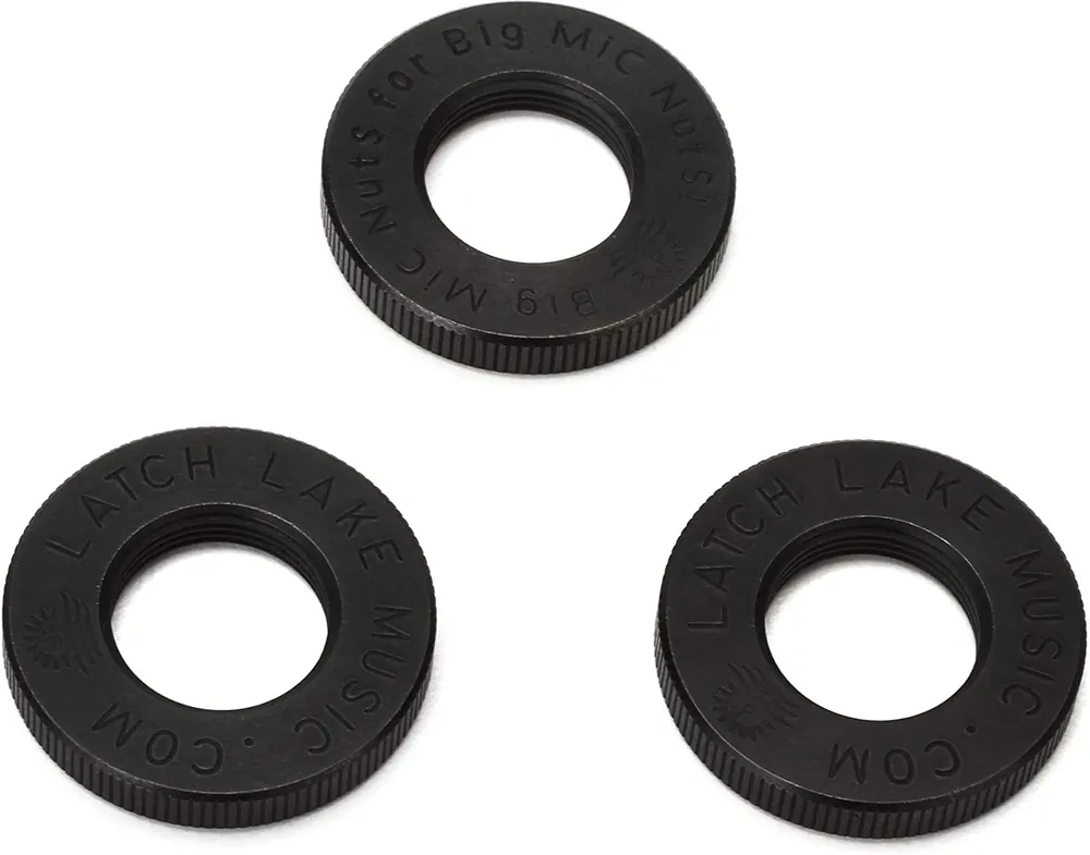 New Arrival Latch Lake Jam Nut Microphone Stand Locking Nut, 3 Pack, Black