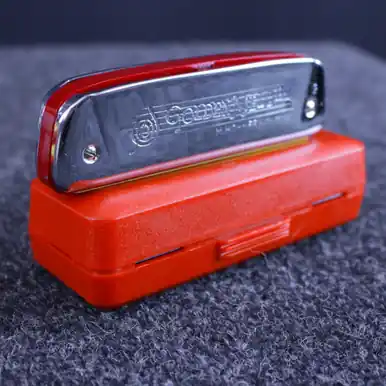 Used Hohner GOLDEN MELODY HARMONICA G NOT USED Band Instrument Accessory Bargain